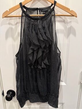 The Limited  Black Ruffle Halter Blouse